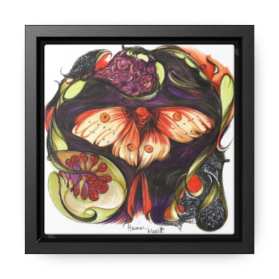 Moon Flower Moth - Art by Hannah Maria, Gallery Canvas Wraps, Square Frame
