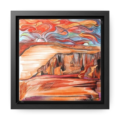 Canyon Land Skies - Art by Hannah Maria, Gallery Canvas Wraps, Square Frame