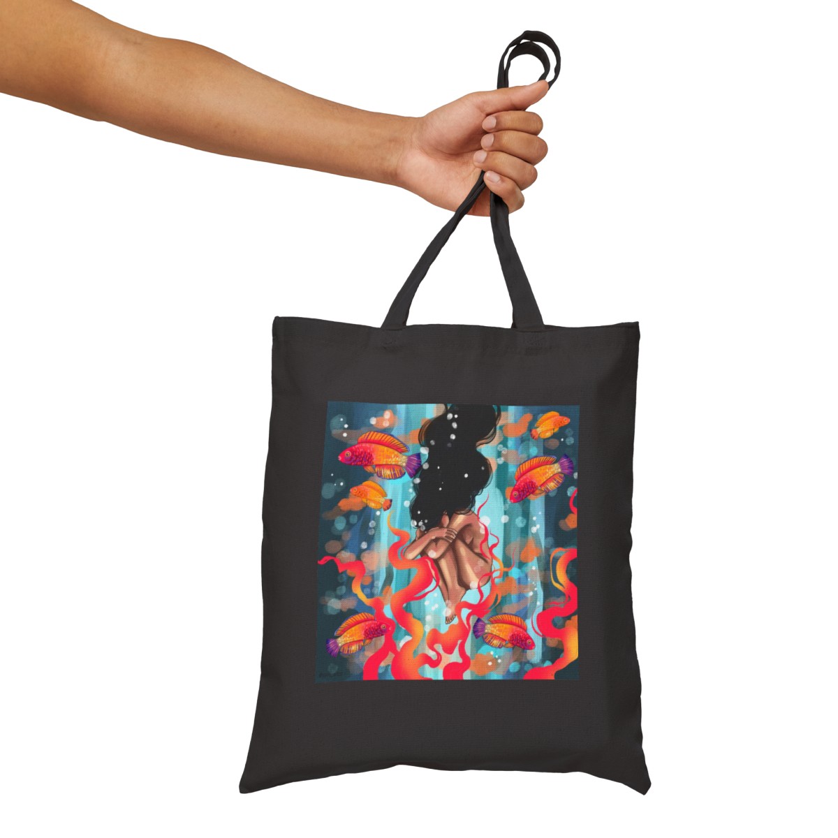 "Comes in waves" Cotton Canvas Tote Bag product thumbnail image