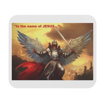 "In The Name of JESUS" Guardian Angel Mouse Pad