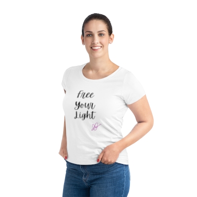 Women's Organic Cotton T-Shirt | Free Your Light (Certified Organic, GOTS, Vegan, Fair Wear)
