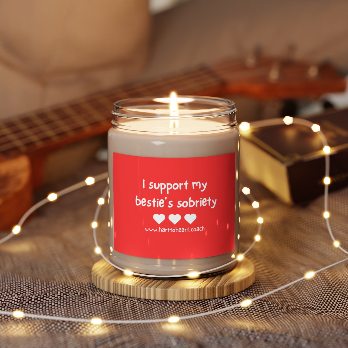 i support my bestie's sobriety - scented soy candle, 9oz product thumbnail image