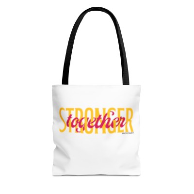 Stronger Together Tote Bag Yellow and Pink (AOP)