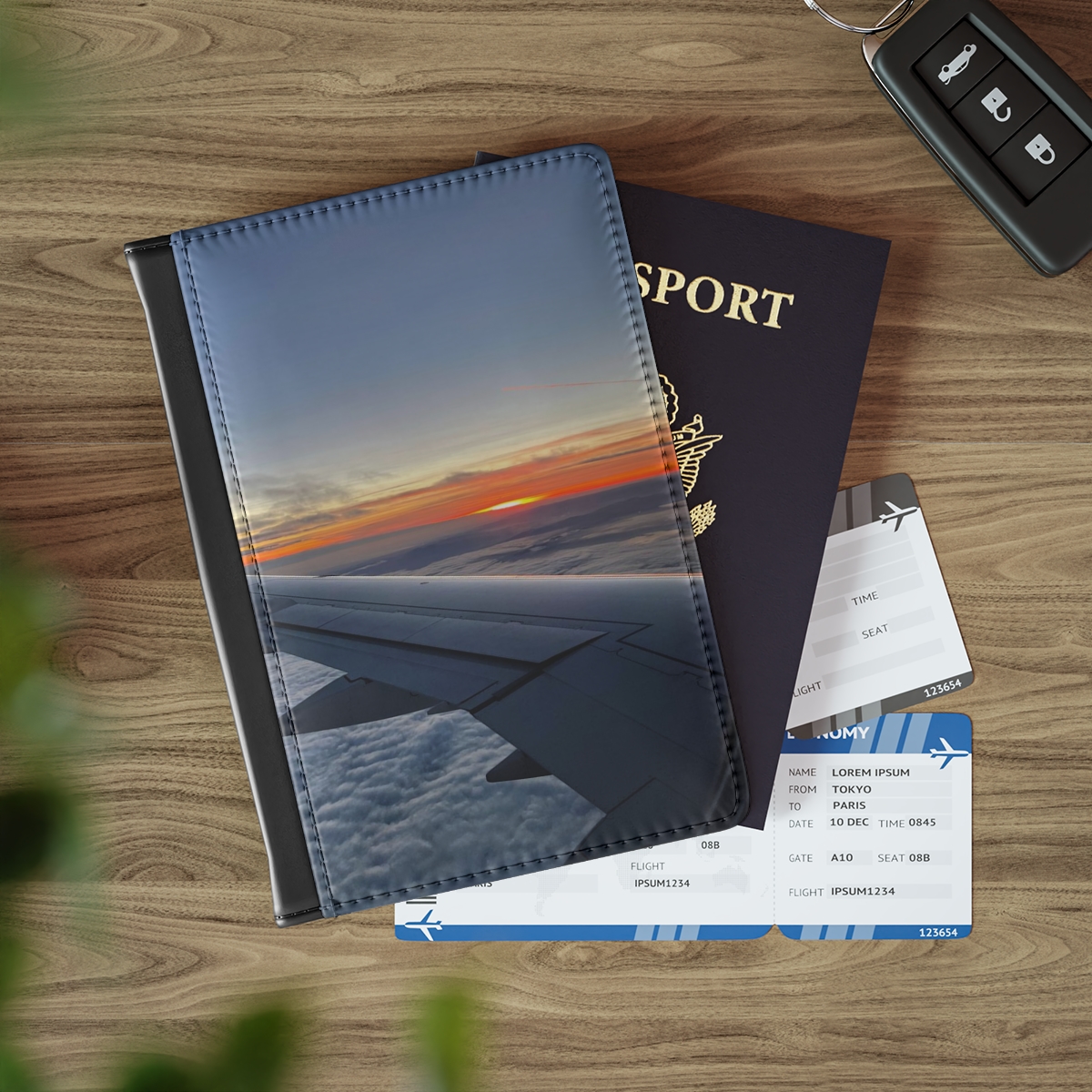 Skyline Serenity Passport Cover - Sunset Bliss Above the Clouds product thumbnail image