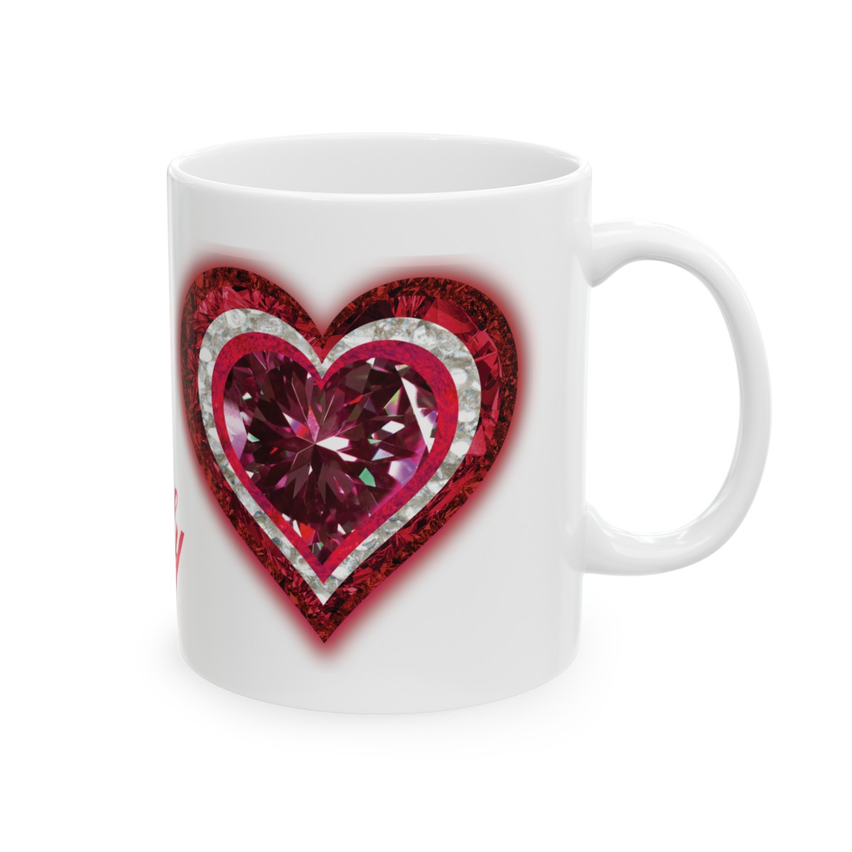 Custom July Birth-Stone Heart 11oz White Ceramic Mug 11oz product thumbnail image
