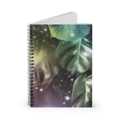 Starry Monstera Notebook - Ruled Line