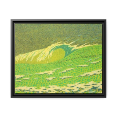 Yellow Wave by Francois Miglio - Canvas, Black Frame