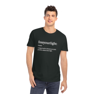 Organic Unisex T-Shirt | freeyourlight (Men's Certified Organic, GOTS, Vegan, Fair Wear)