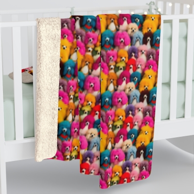 Unbelievably-soft Sherpa Fleece Blanket | Rare Beauty Poodle Collection