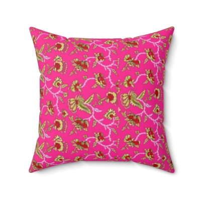 Room Accents Square Pillow | Red/Gold Floral Collection