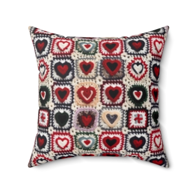 Room Accents Square Pillow | Rare Beauty Crochet-look Heart Collection