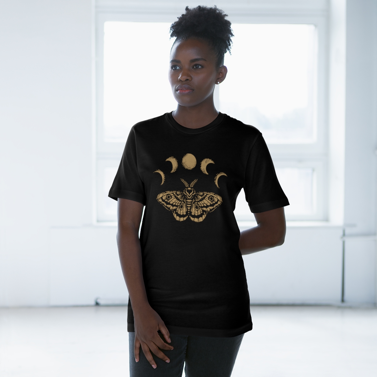 Unisex Deluxe T-shirt - Lume Moth & Moon Phases product thumbnail image