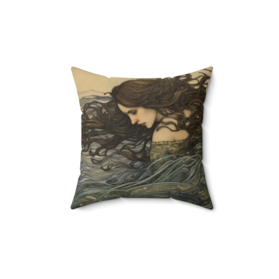Mermaid - Spun Polyester Square Pillow