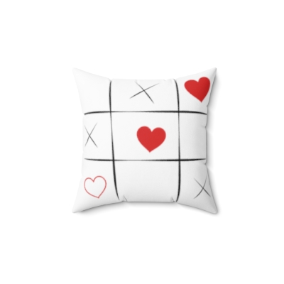 Valentine's Day Pillow 14" x 14" - Tic-tac-toe hearts