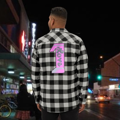 1 Love - (the Number One the Word Love) - Unisex Flannel Shirt