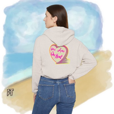 One Love One Heart Candy - Women's Cinched Bottom Hoodie