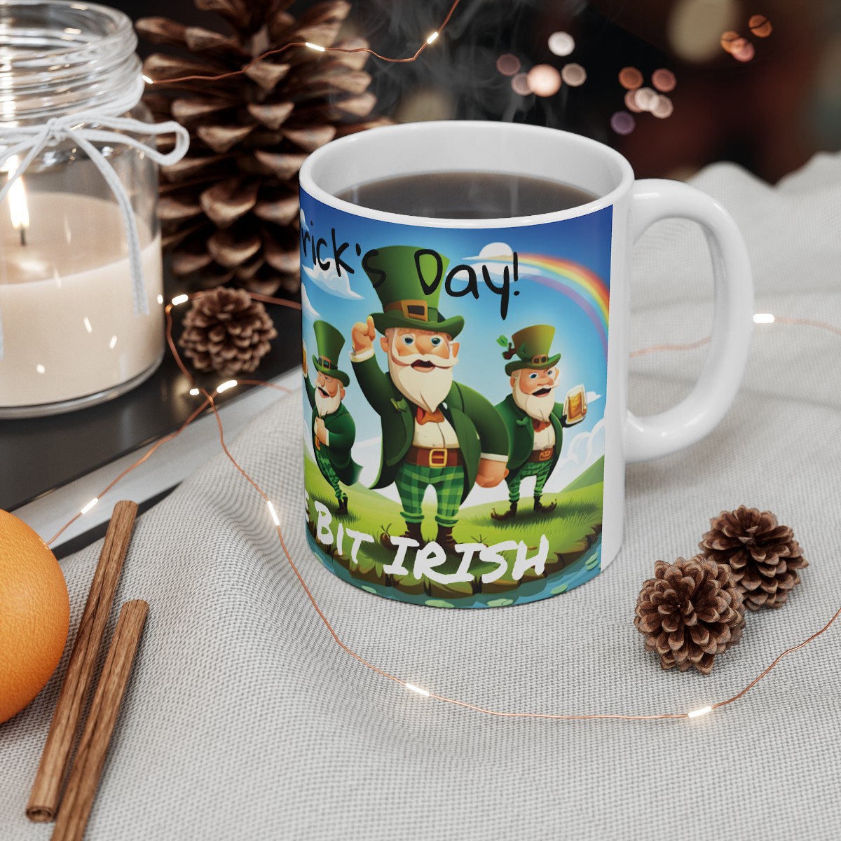 Happy St Patrick's Day, Proudly a Wee Bit Irish!  - Ceramic Mug 11oz product thumbnail image