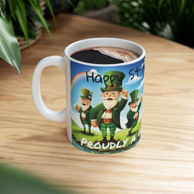 Happy St Patrick's Day, Proudly a Wee Bit Irish!  - Ceramic Mug 11oz