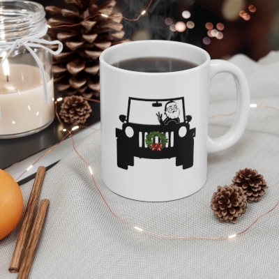 Santa Jeep Wave Coffee Mug