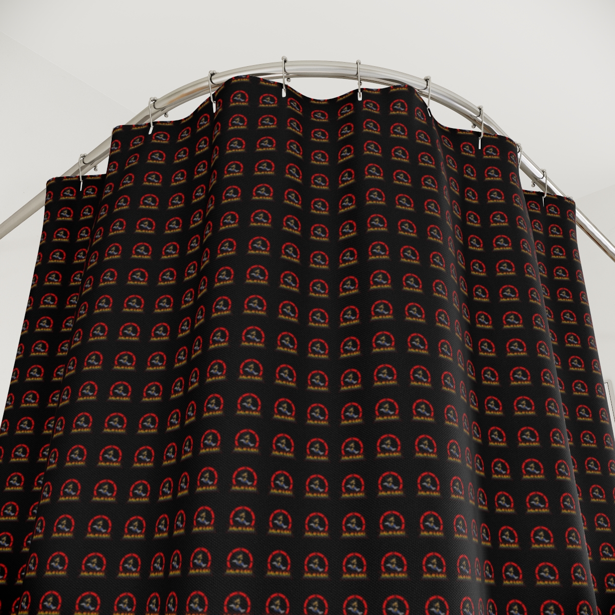 Dallah Radio Black Polyester Shower Curtain product thumbnail image
