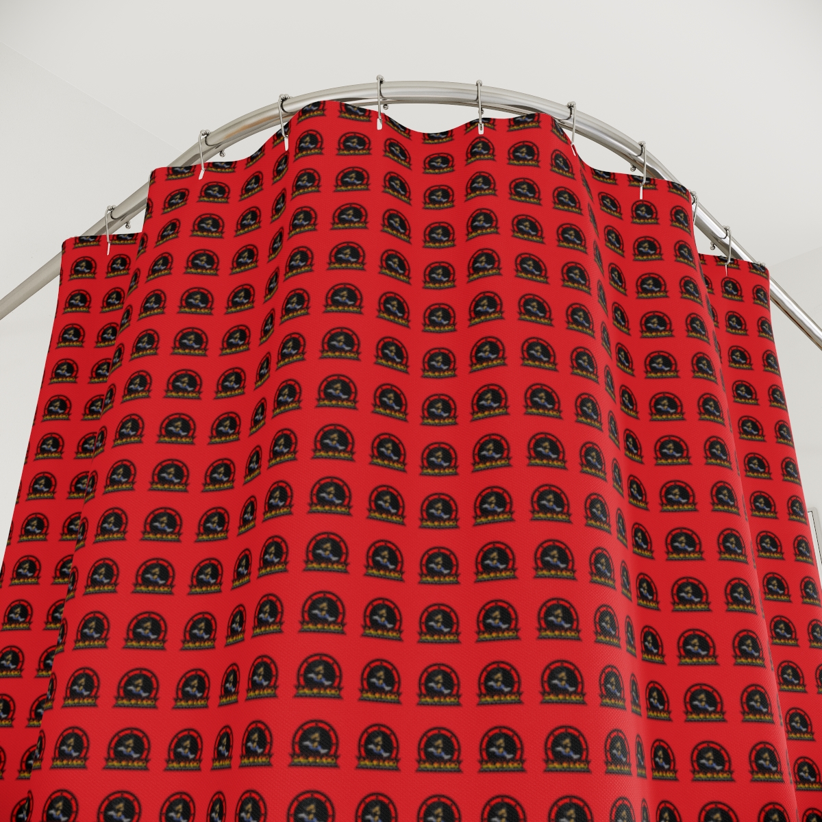 Dallah Radio Red Polyester Shower Curtain product thumbnail image