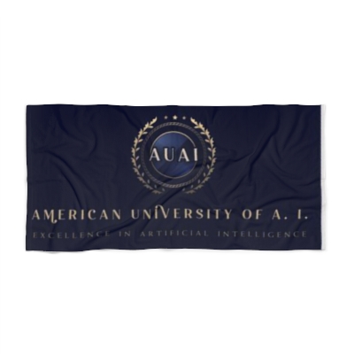 American University of A. I. Official Logo Beach Towel