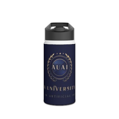 American University of A.I. Official Logo Stainless Steel Water Bottle, Standard Lid