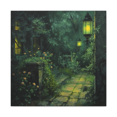Green Lanterns Mansion - Square  Canvas Gallery Wrap - Seance on a Summer's Night
