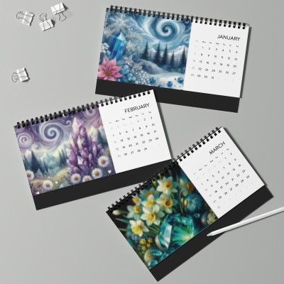 2024 Gemstones Desktop Calendar For Home And Office