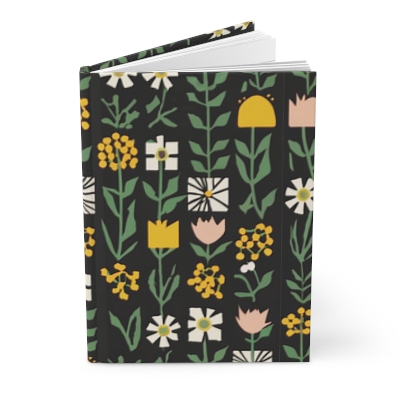 Geometric Scandinavian Floral Lined Hardcover Journal