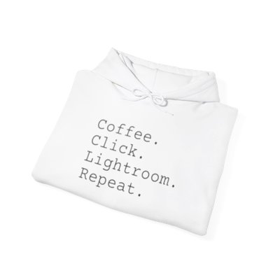 Coffee.  Click.  Lightroom - Unisex Heavy Blend™ Hooded Sweatshirt