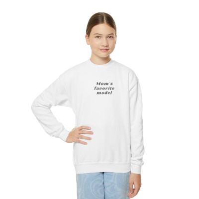 Mom's favorite model- Youth Crewneck Sweatshirt