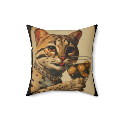 Oscar the Ocelot Throw Pillow -  Decorative Cushion  - The Dickens with Love 