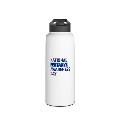 NFAD Blue Stainless Steel Water Bottle, Standard Lid