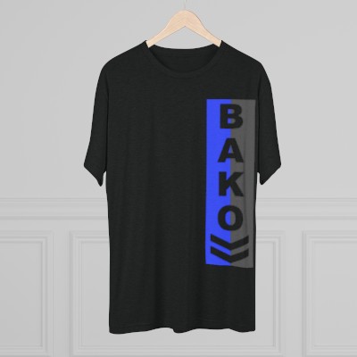 Bako Chevron Blue Gray Super Soft Graphic T-Shirt