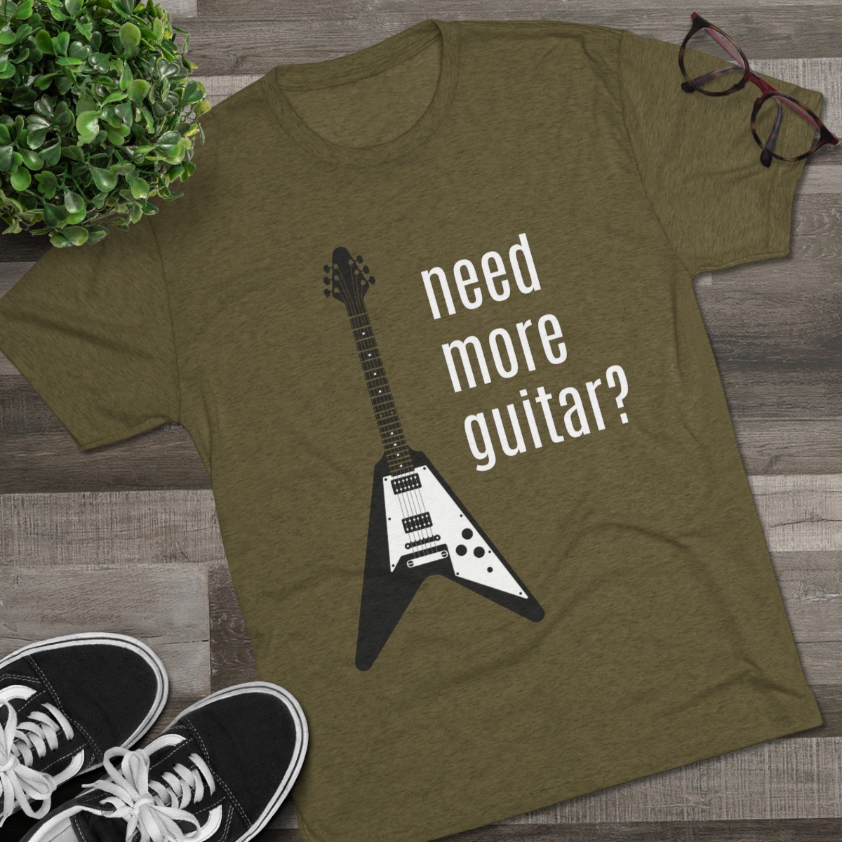 THE ZOO Tri-Blend Crew Tee "need more guitar?" product main image