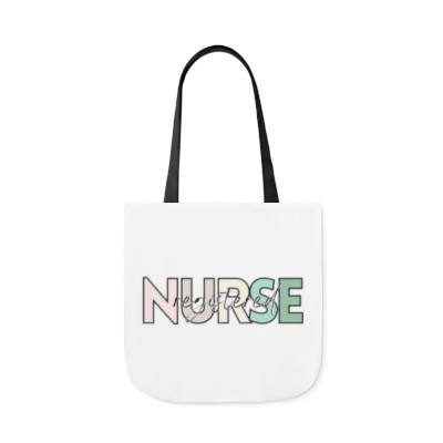 Spring Pastel Registered Nurse Polyester Canvas Tote Bag - Rich Nurse Poor Nurse Exclusive