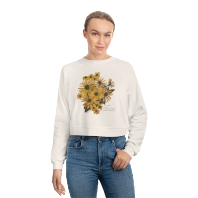 Yellow Flower Cropped Fleece Pullover