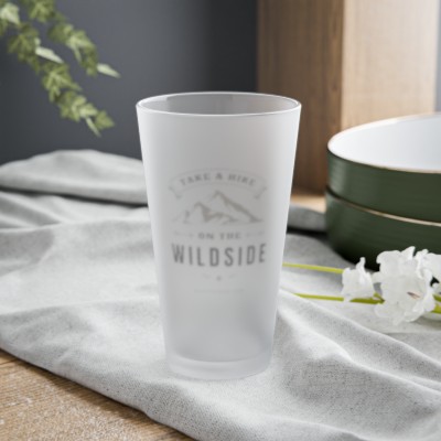 Take a Hike on the Wildside Frosted Pint Glass, 16oz