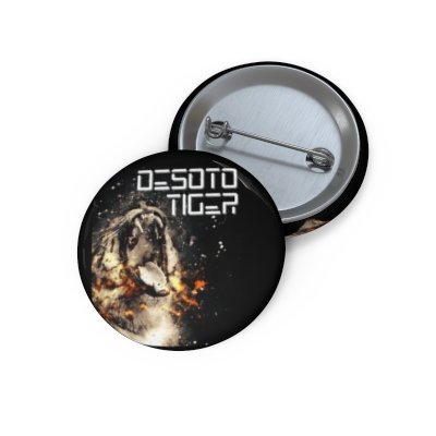 Desoto Tiger Roaring Custom Pin Button
