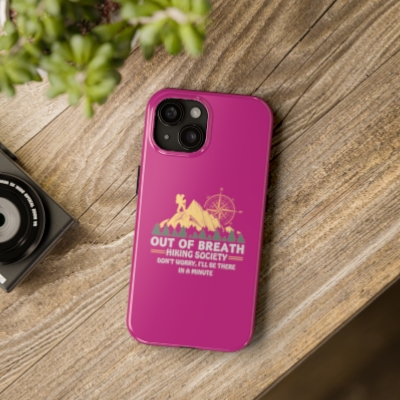 Out of Breath Hiking Society iPhone Case - Pink