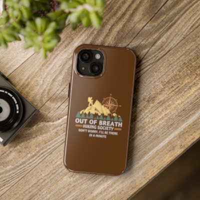Out of Breath Hiking Society iPhone Case - Brown