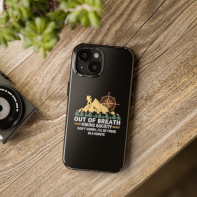 Out of Breath Hiking Society iPhone Case - Black