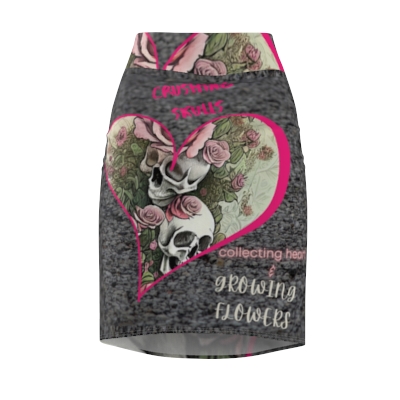 Crushing Skulls Sai Marie Design Women's Pencil Skirt (AOP)