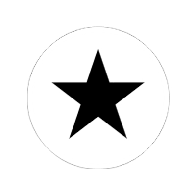 Black Star on White Kiss-Cut Sticker