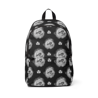 Unisex Fabric Backpack Flowers and Bones Black Edition