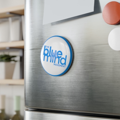 The Blue Mind Movement Button Magnet, Round (1 & 10 pcs)