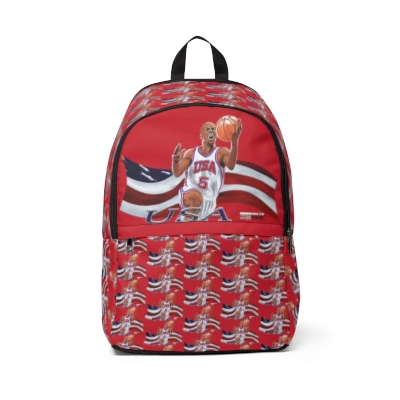 "USA Basketball #3 Red"  Unisex Fabric Backpack