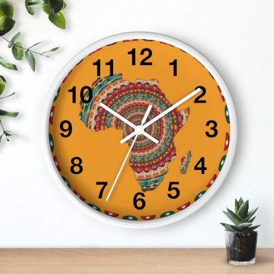 Personalized African Map Wall Clock Gift For New Home Decor, Art Print Wall