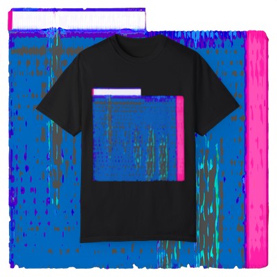 Distressed and Posterized, Blue and Pink - Experimental Imagery - Unisex Garment-Dyed T-shirt